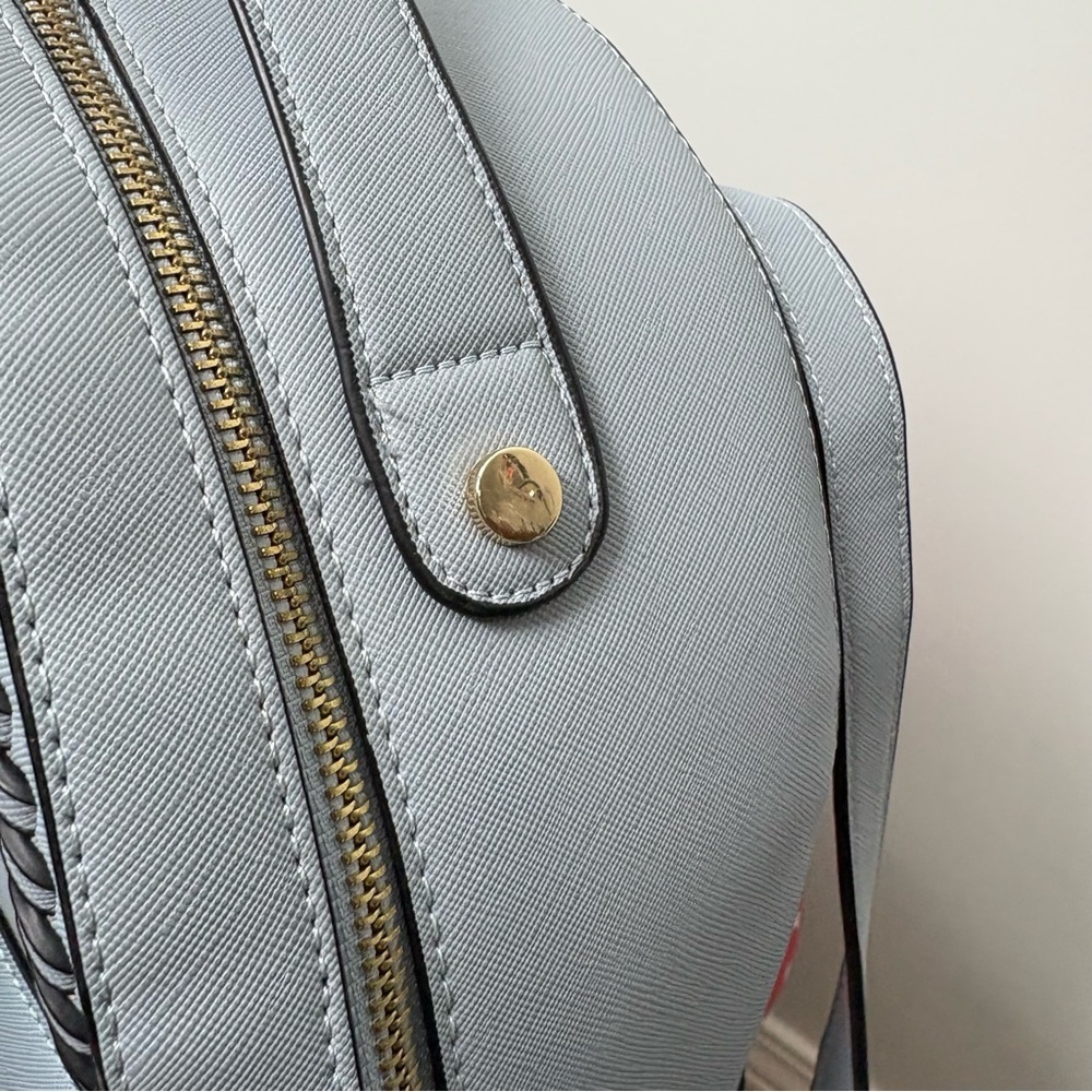 CALPAK Kaya Faux Leather Light Blue Backpack - Picture 6 of 13